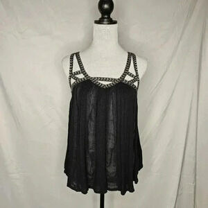 Vanessa Virginia black sleeveless top XS